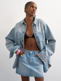 Topshop Denim Mini Skirt, Light Blue, Light Blue