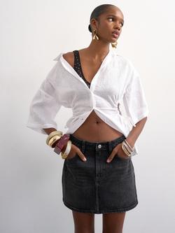 Topshop Denim Mini Skirt, Black, Black