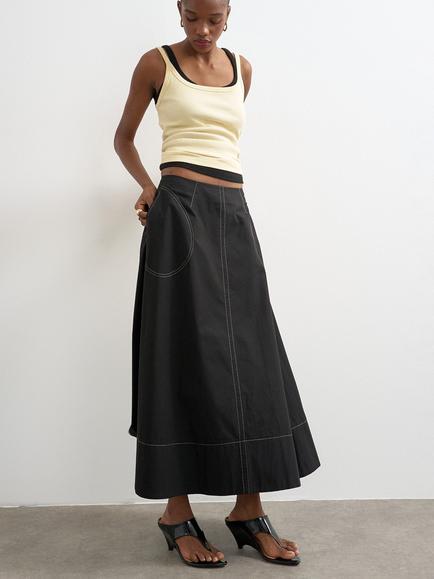Topshop Full Circle Skirt, Black, Black
