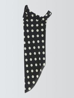 Topshop Polka Dot Asymmetric Hem Dress, Black/White, Black/White