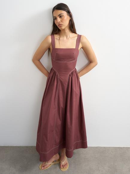 Topshop Stitch Sundress, Plum, Plum