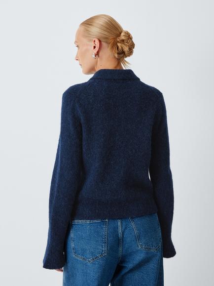 AND/OR Flare Cuff Collared Cardigan, Blue