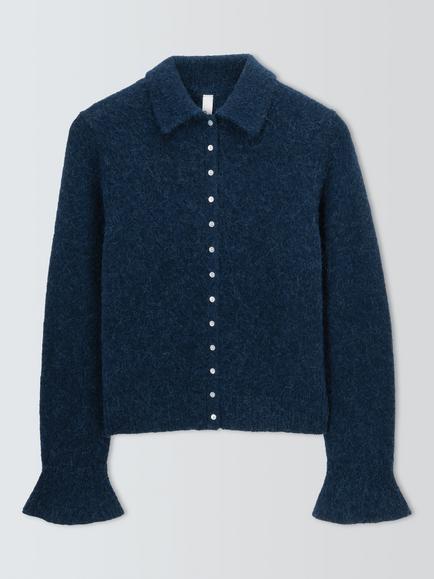 AND/OR Collared Cardigan, Blue, Blue