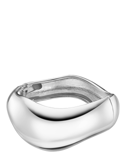 Orelia Statement Wave Bangle Bracelet, Silver