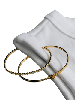 Orelia Linear Knot & Crystal Stacking Bracelet Set, Pack of 2, Gold - view 2, Gold