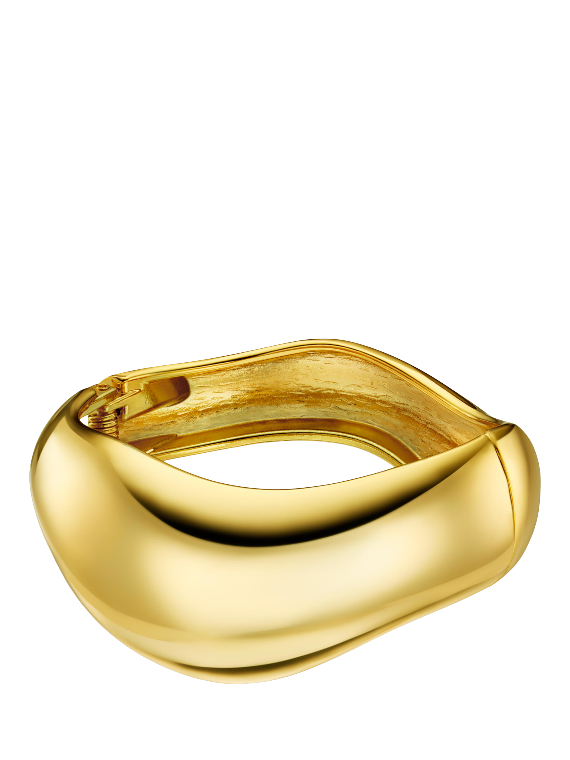Product image 1 of 2, which shows Orelia Statement Wave Bangle Bracelet, Gold