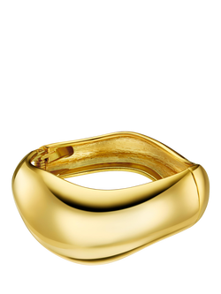 Orelia Statement Wave Bangle Bracelet, Pale Gold