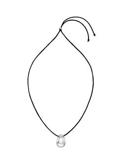Orelia Tapered Pendant Cord Necklace, Silver/Black - view 2, Silver/Black