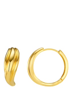 Orelia Twist Hoop Earrings, Pale Gold, Pale Gold