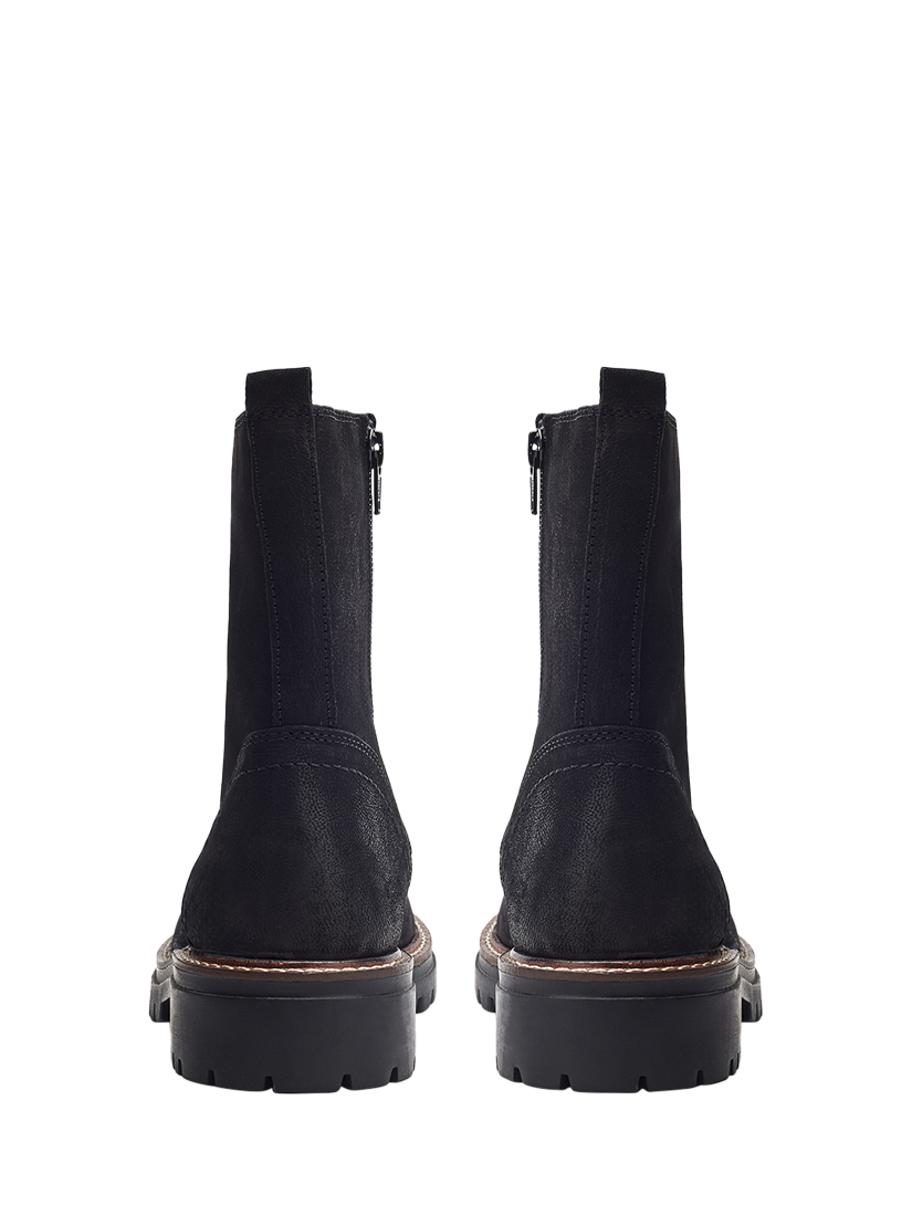 Product image 2 of 3, which shows Moda in Pelle Arru Suede Biker Boots, Black, 3