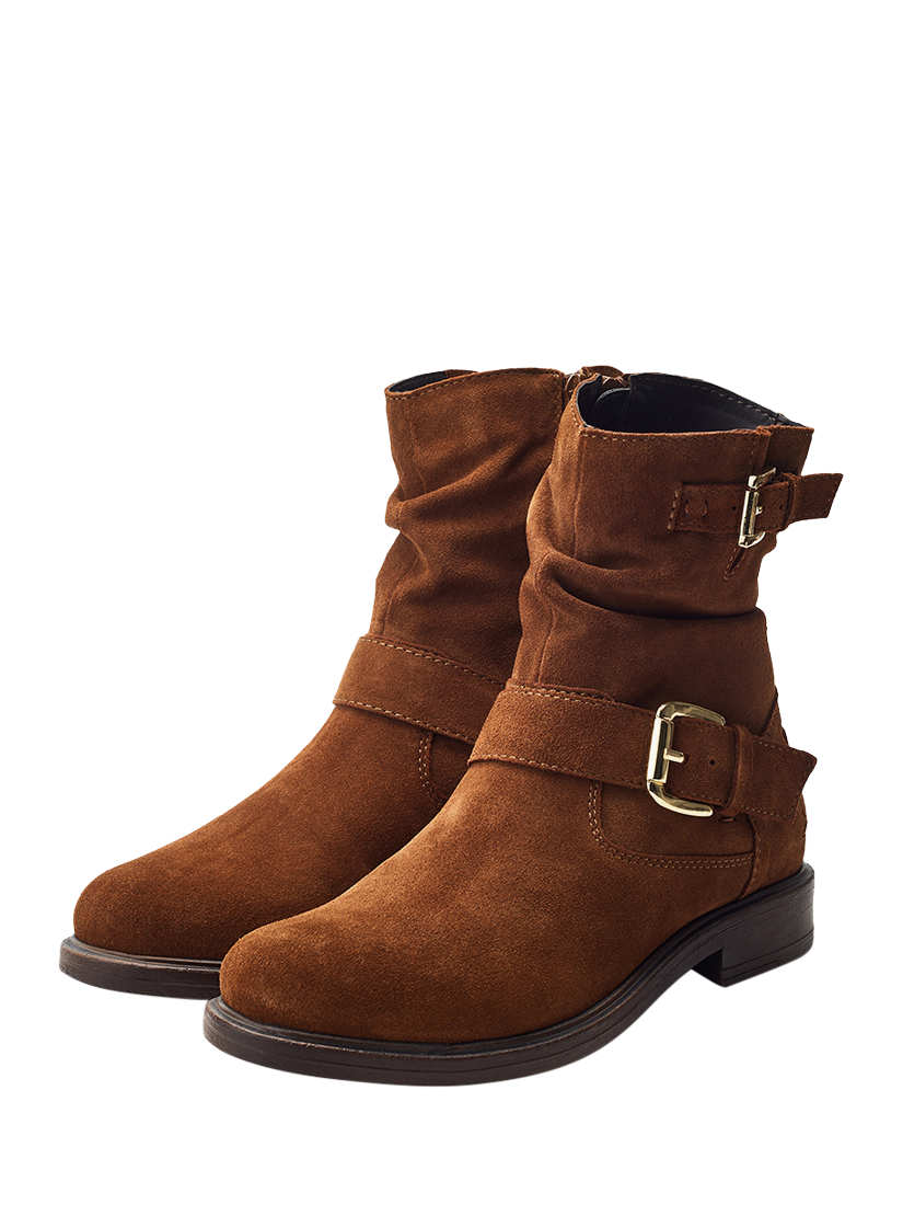 Product image 2 of 4, which shows Moda in Pelle Ombre Suede Short Boots, Tan, 3