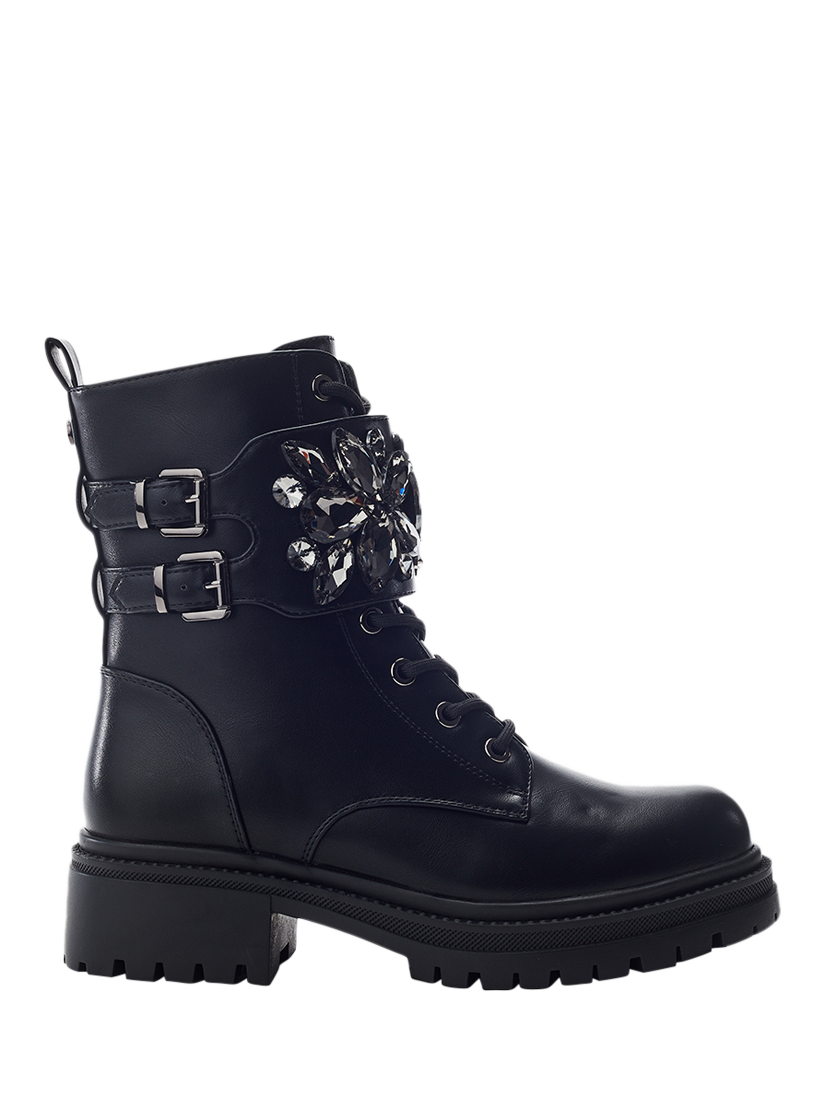 Product image 1 of 4, which shows Moda in Pelle Oxaria Biker Boots, Black, 3