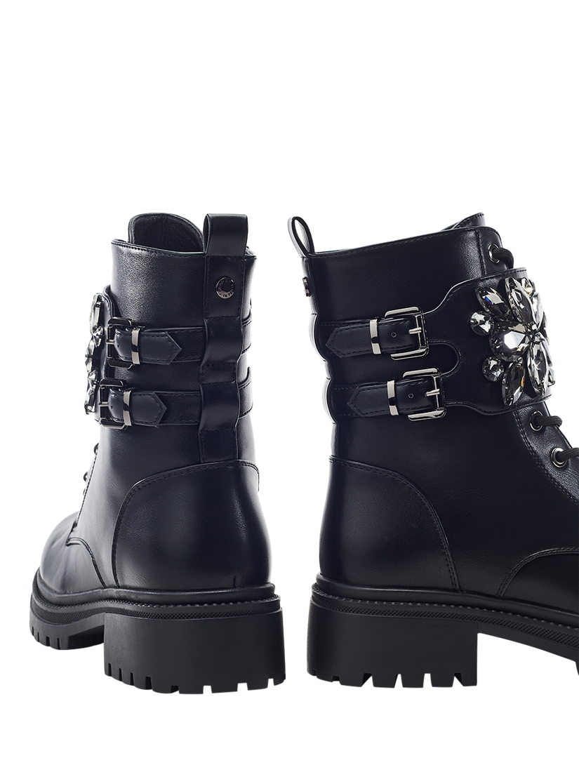 Product image 3 of 4, which shows Moda in Pelle Oxaria Biker Boots, Black, 3