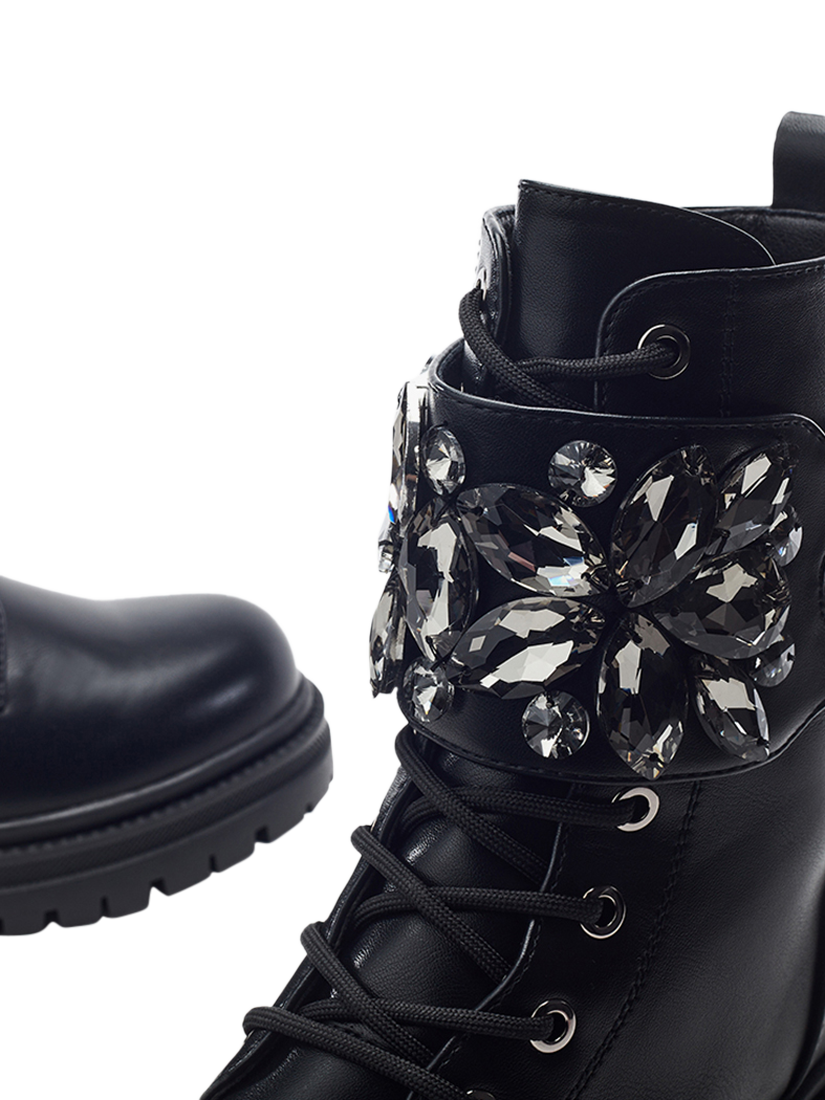 Product image 4 of 4, which shows Moda in Pelle Oxaria Biker Boots, Black, 3