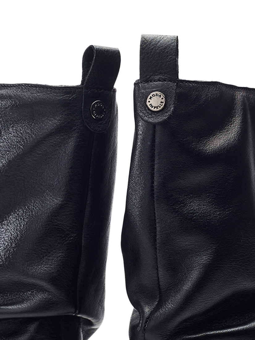 Product image 5 of 5, which shows Moda in Pelle Rinnia Leather Slouch Biker Boots, Black, 3