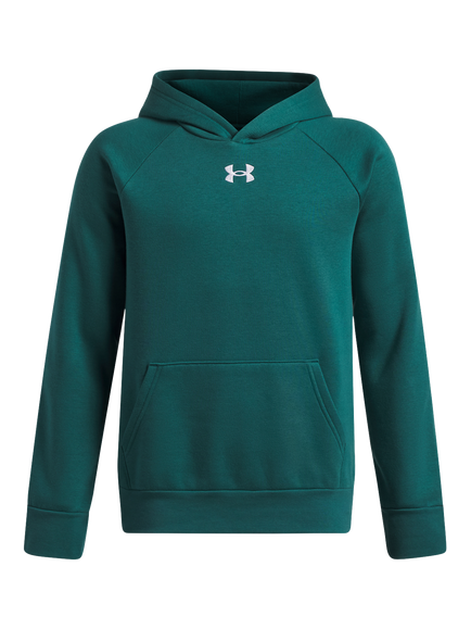Under Armour Kids' Rival Fleece Hoodie, Green/White, Green/White