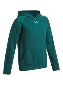 Under Armour Kids' Rival Fleece Hoodie, Green/White - view 2, Green/White