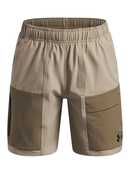 Under Armour Kids' Unstoppable Woven Shorts, Khaki/Bayou/Bl