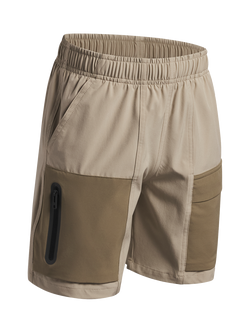 Under Armour Kids' Unstoppable Woven Shorts - view 2, Khaki/Bayou/Bl