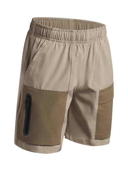 Under Armour Kids' Unstoppable Woven Shorts - view 2, Khaki/Bayou/Bl