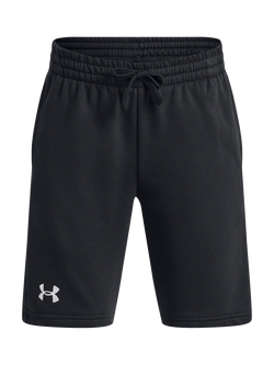 Under Armour Kids' Rival Fleece Shorts, Black/White, Black/White