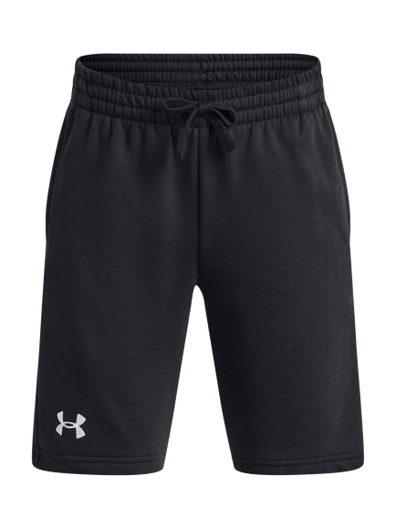 Under Armour Kids' Rival Fleece Shorts, Black/White, Black/White