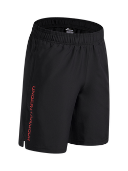 Under Armour Kids' Tech Wordmark Shorts, Black - view 2, Bl/Venom Red