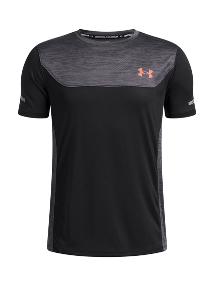 Under Armour Kids' Short Sleeve Tech T-Shirt, Black/Venom Red, Black/Venom Red