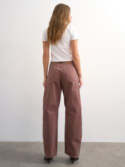 Topshop High Rise Barrel Leg Jeans, Aubergine - view 2, Aubergine