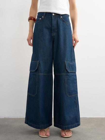 Topshop Mid Rise Wide Leg Jeans, Dark Blue, Dark Blue