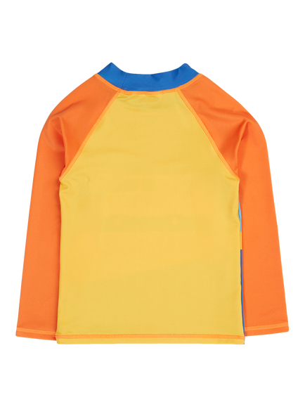 Frugi Kids' Sun Safe Rash Vest, Blue Skies/Campervan - view 2, Blue Skies/Campervan