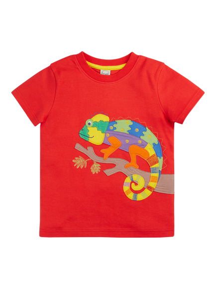 Frugi Kids' Carsen T-Shirt, Papaya/Chameleon, Papaya/Chameleon