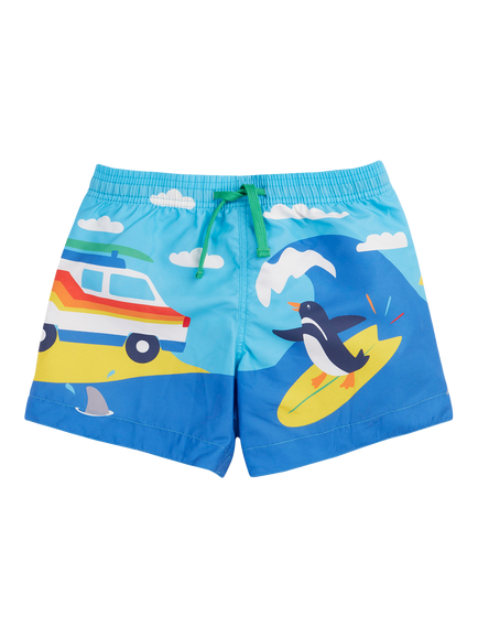 Frugi Kids' Polkerris Board Shorts, Multi, Multi
