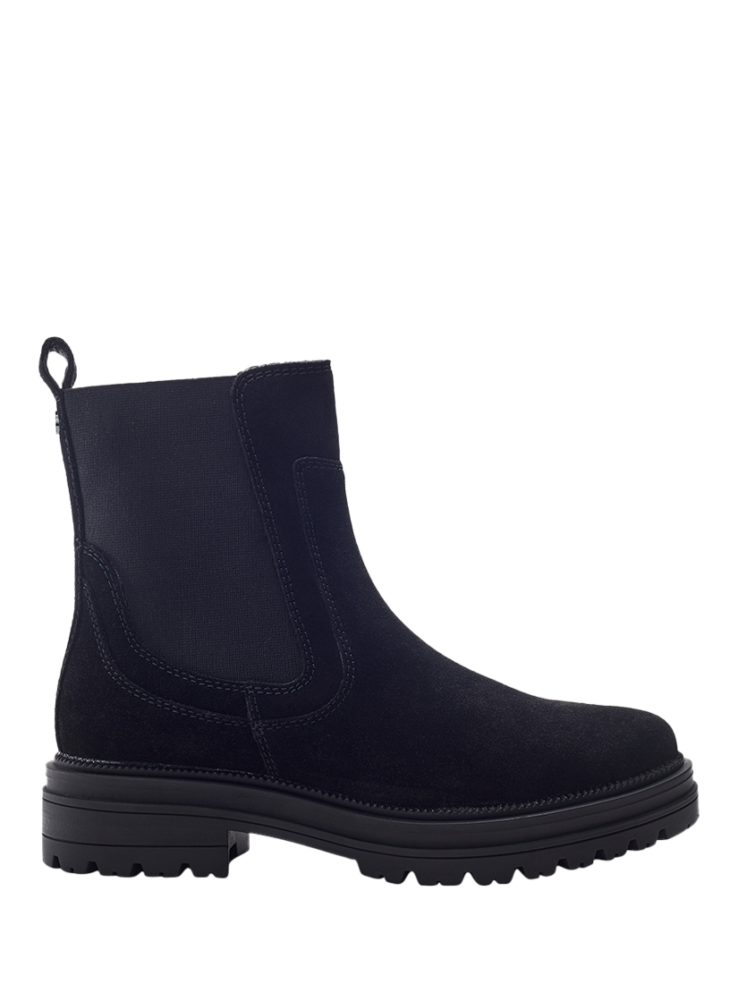 Product image 1 of 4, which shows Moda in Pelle Olainie Suede Block Heel Ankle Boots, Black, 8