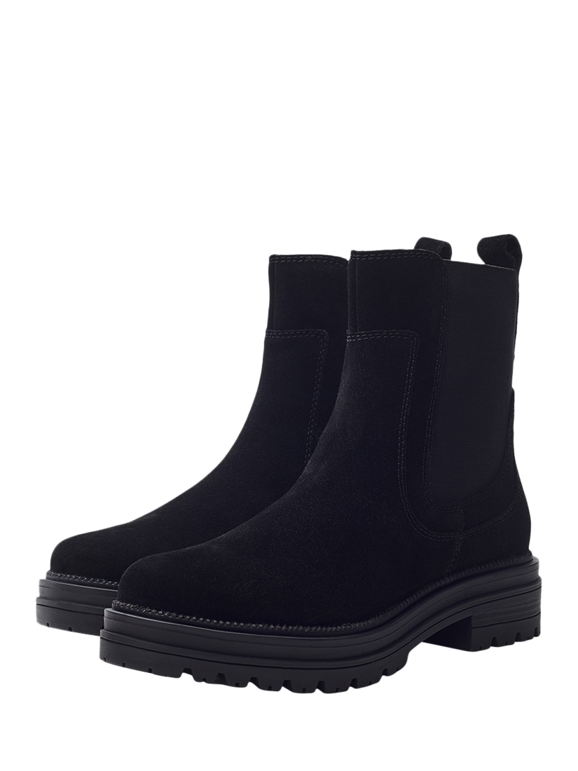 Product image 2 of 4, which shows Moda in Pelle Olainie Suede Block Heel Ankle Boots, Black, 8