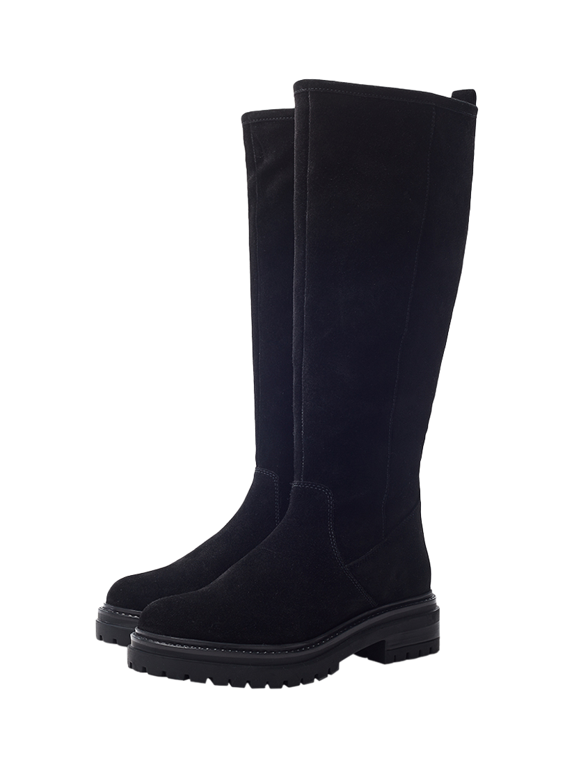 Product image 2 of 4, which shows Moda in Pelle Rakeela Suede Knee High Boots, Black, 3
