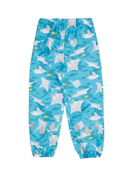 Frugi Kids' Rain Or Shine Ray Waterproof Trousers, Tropical Rays, Tropical Rays