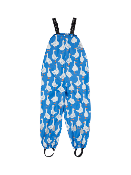 Frugi Kids' Puddle Buster Print Trousers, Cobalt/Multi, Cobalt/Multi
