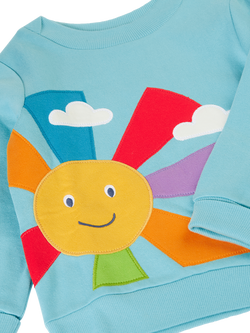 Frugi Kids' Easy On Cotton Applique Sweatshirt - view 2, Lichen/Sun