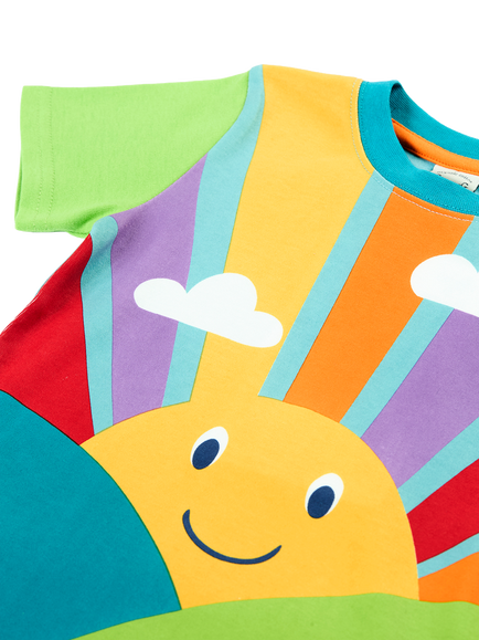 Frugi Kids' Iori Printed T-Shirt, Multi - view 2, Multi