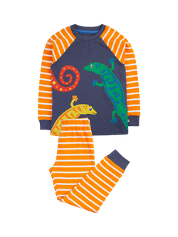 Frugi Kids' Kernow Lizard Pyjamas, Multi, Multi