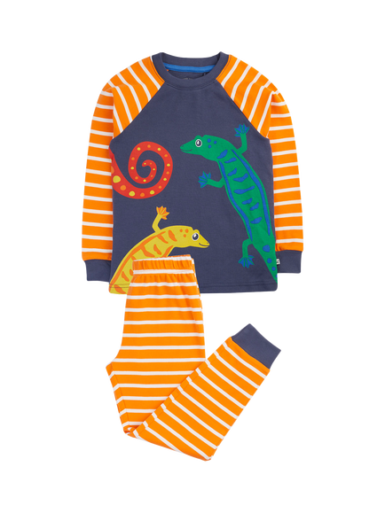 Frugi Kids' Kernow Lizard Pyjamas, Multi, Multi