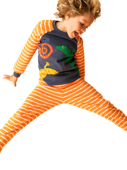 Frugi Kids' Kernow Lizard Pyjamas, Multi - view 2, Multi