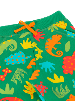 Frugi Kids' Samson Cotton Printed Shorts, Chameleon Camp - view 2, Chameleon Camp