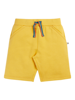 Frugi Kids' Samson Cotton Shorts, Bumblebee, Bumblebee