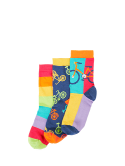 Frugi Kids' Rock My Socks, Pack of 3, Multi, Multi