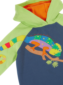 Frugi Kids' Hedgerow Hoodie, Navy/Multi - view 2, Navy/Multi