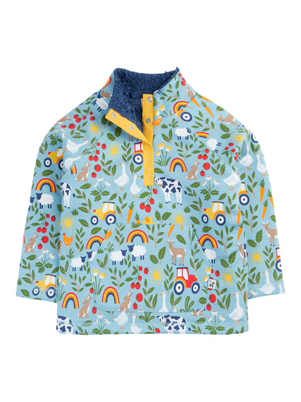 Frugi Kids' Cotton Snuggle Fleece, On The Farm, On The Farm