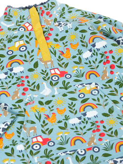 Frugi Kids' Cotton Snuggle Fleece, On The Farm - view 2, On The Farm