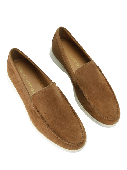 KG Kurt Geiger Sully Suede Slip-On Loafers - view 2, Tan